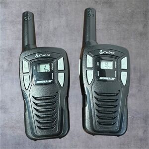 Cobra Walkie Talkie Set Black CXT195 MicroTalk 2-Way Radios Tested/Works!
